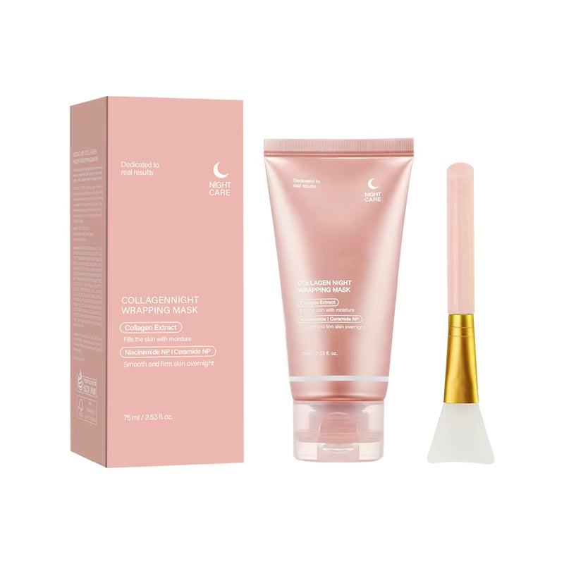 75Ml Face Care Wrapping Peel off Mask Moisturizing Brighten Hydrating Smooth Face Firming Skin Care Mask with Brush